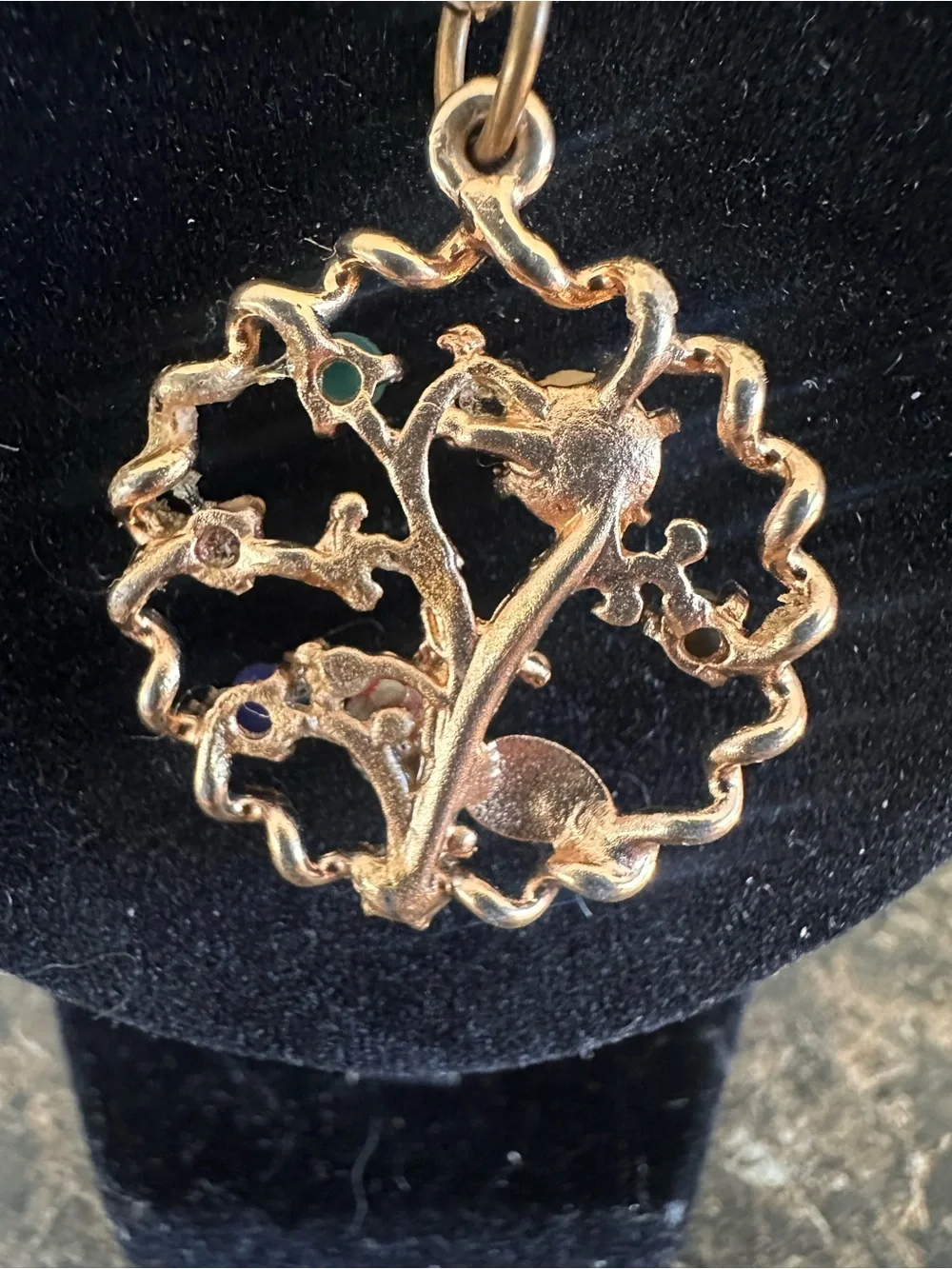 Gold Multi-Stone Floral Pendant Necklace - Women